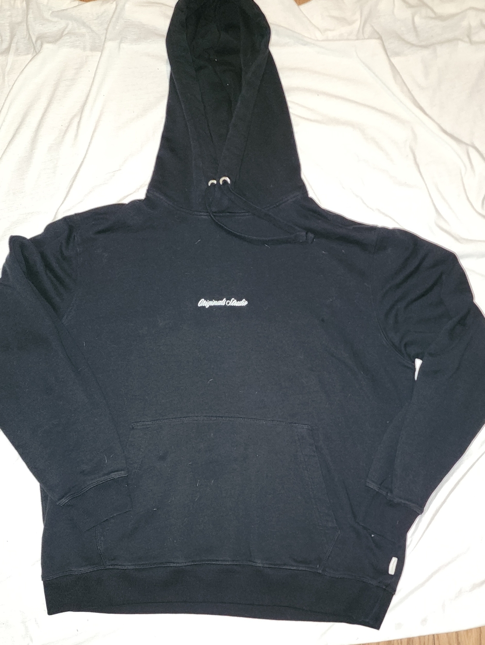 Jack and Jones Black Hooded Sweatshirt with Small Script Logo